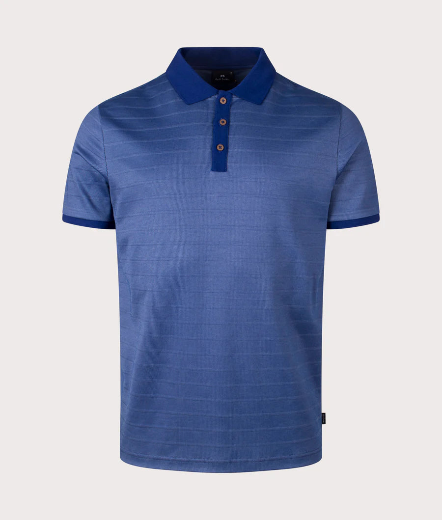 PAUL SMITH PS TEXTURED COTTON POLO SHIRT COBALT BLUE MEDIUM RRP £125 BNWT