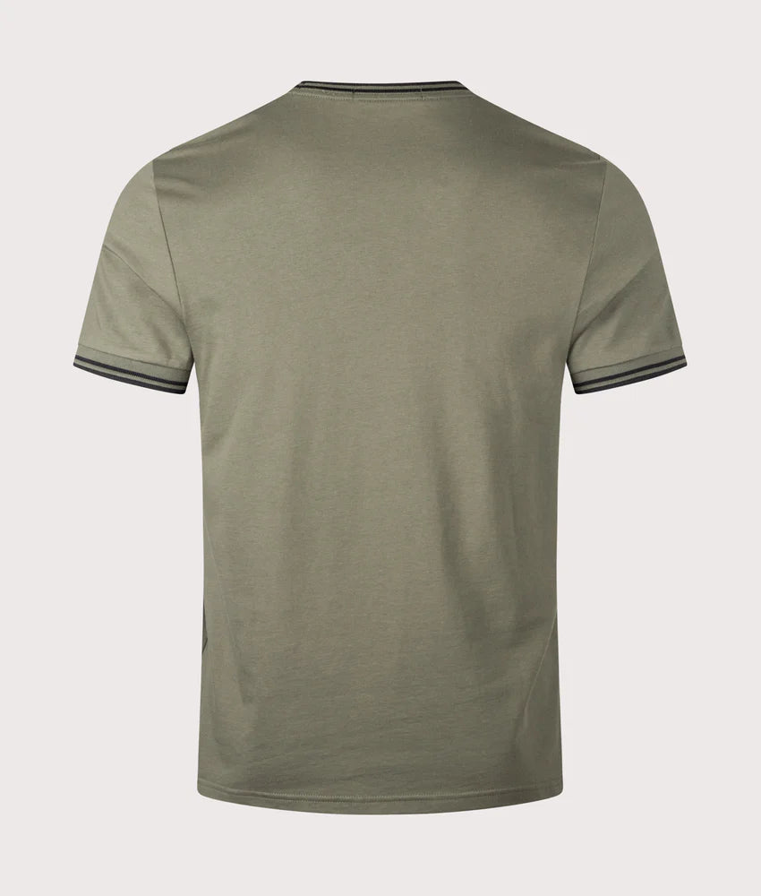 FRED PERRY TWIN TIPPED T-SHIRT LAUREL WREATH GREEN/BLACK 2XL RRP £50 BNWT