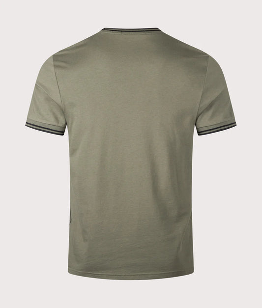 FRED PERRY TWIN TIPPED T-SHIRT LAUREL WREATH GREEN/BLACK 2XL RRP £50 BNWT