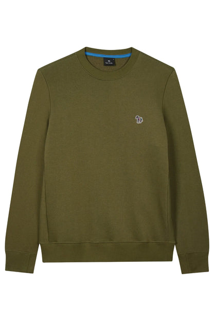 PAUL SMITH PS ZEBRA LOGO CREW NECK SWEATSHIRT OLIVE GREEN (36D) 2XL RRP £125 NEW