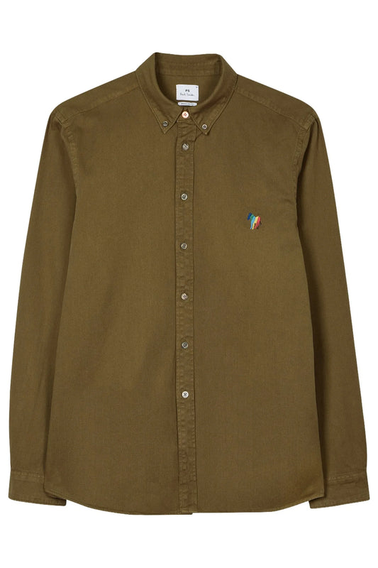 PAUL SMITH ZEBRA LOGO COTTON LONG SLEEVE SHIRT BROWN 2XL RRP £140 BNWT