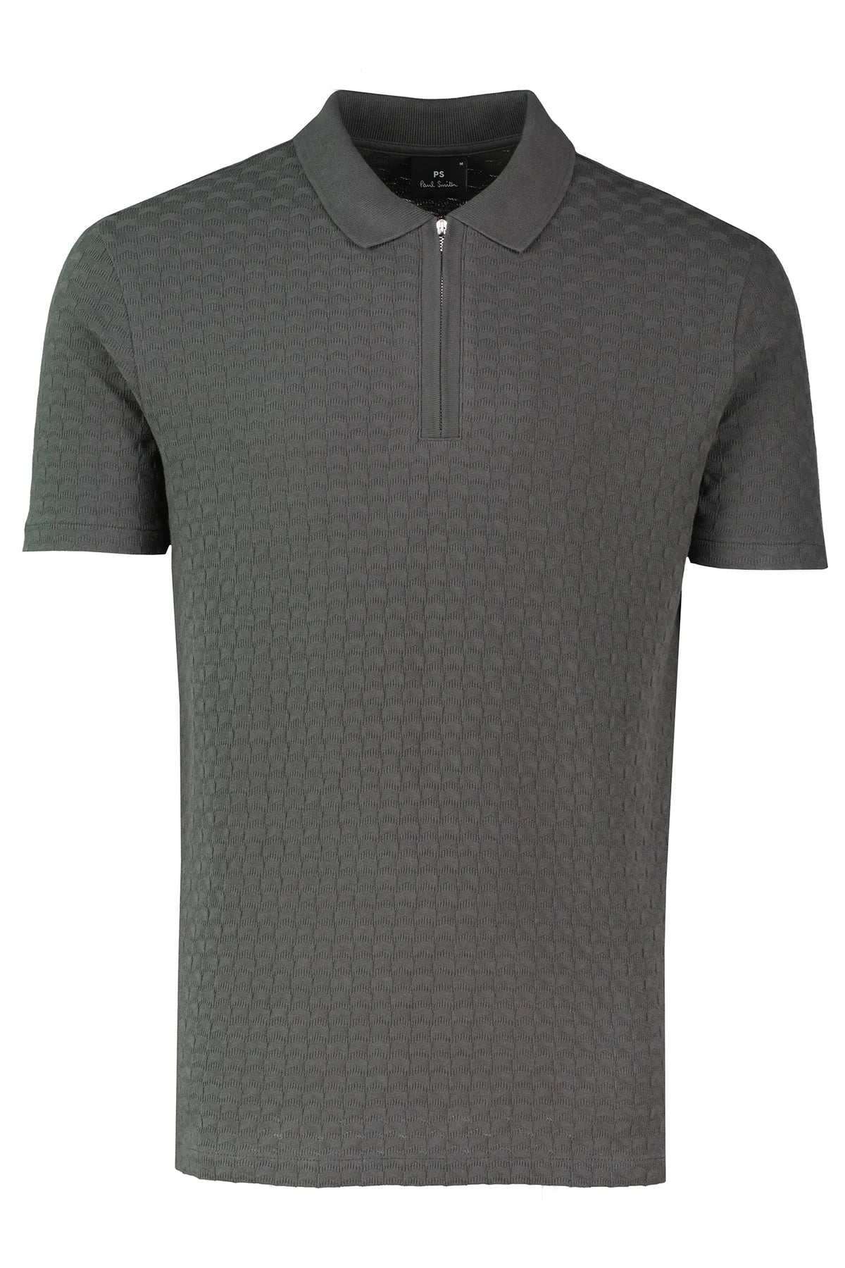PAUL SMITH PS HALF ZIP TEXTURED ORGANIC COTTON POLO SHIRT GREY XL RRP £115 BNWT