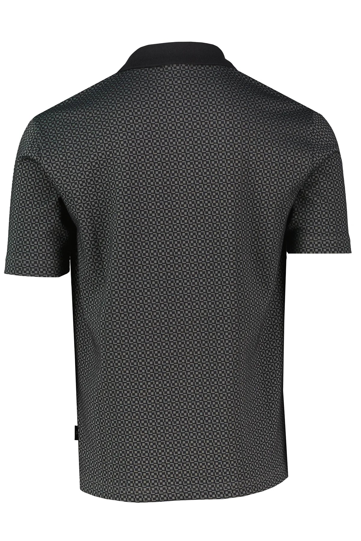 PAUL SMITH FULL BUTTON GEOMETRIC PATTERN POLO SHIRT BLACK/GREY 2XL RRP £125 BNWT