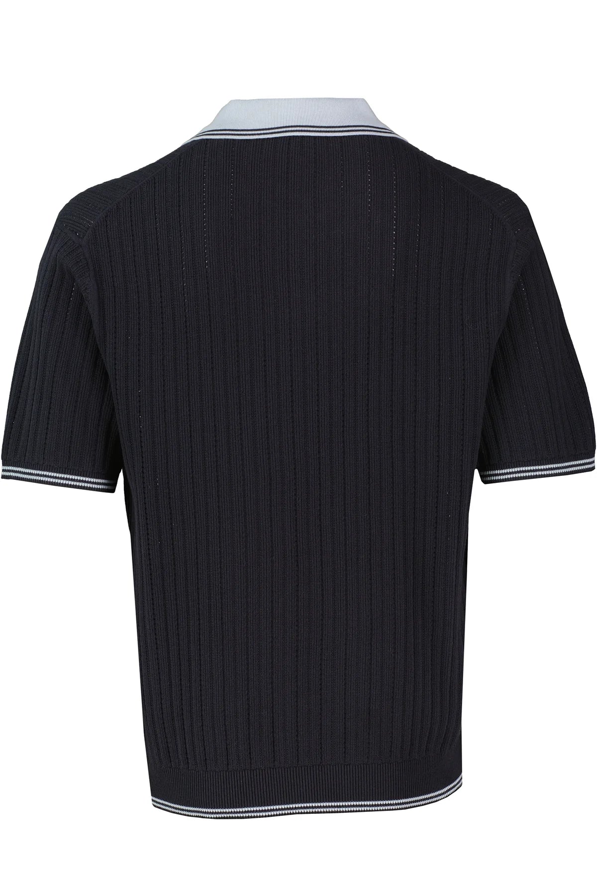 PAUL SMITH KNITTED RIBBED TIPPED POLO SHIRT DARK NAVY BLUE RRP £155 BNWT