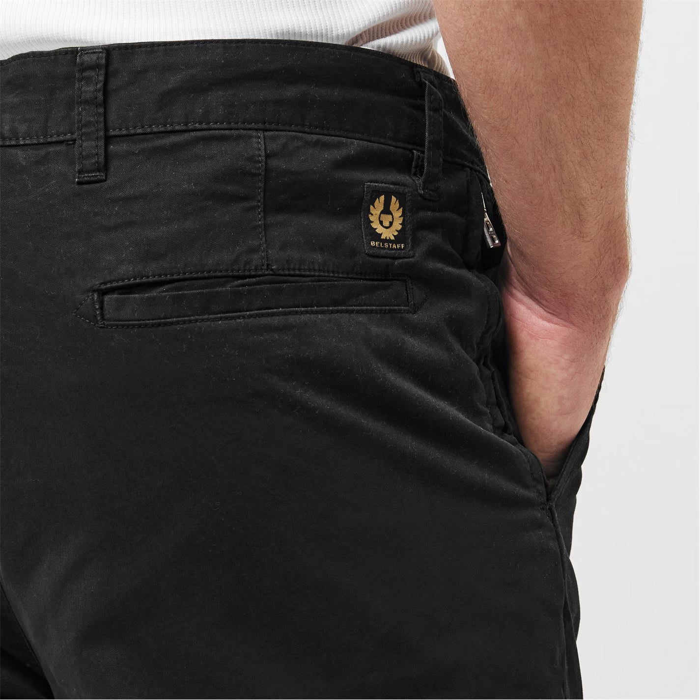 BELSTAFF RALLY COTTON CHINO TROUSERS BLACK RRP £150 BNWT