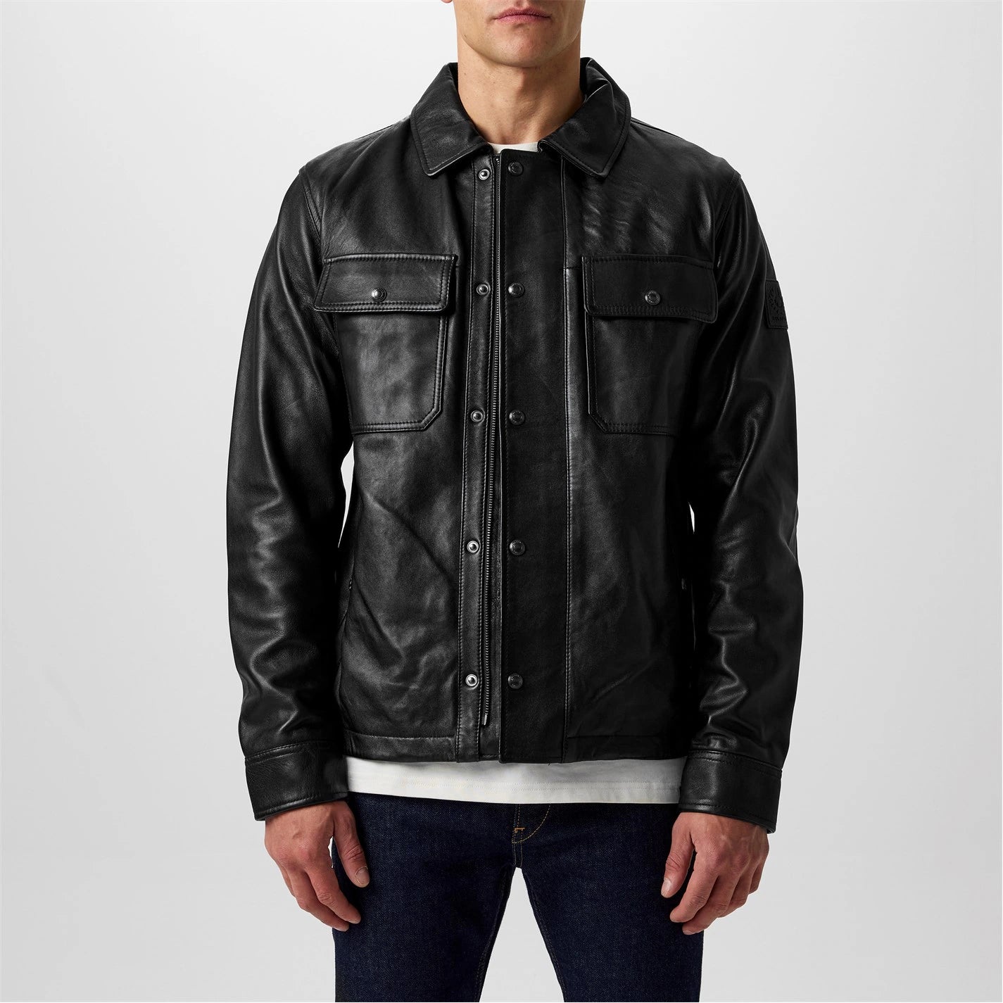 BELSTAFF QUARRY LAMB LEATHER OVERSHIRT JACKET BLACK UK42 XL RRP £795 BNWT