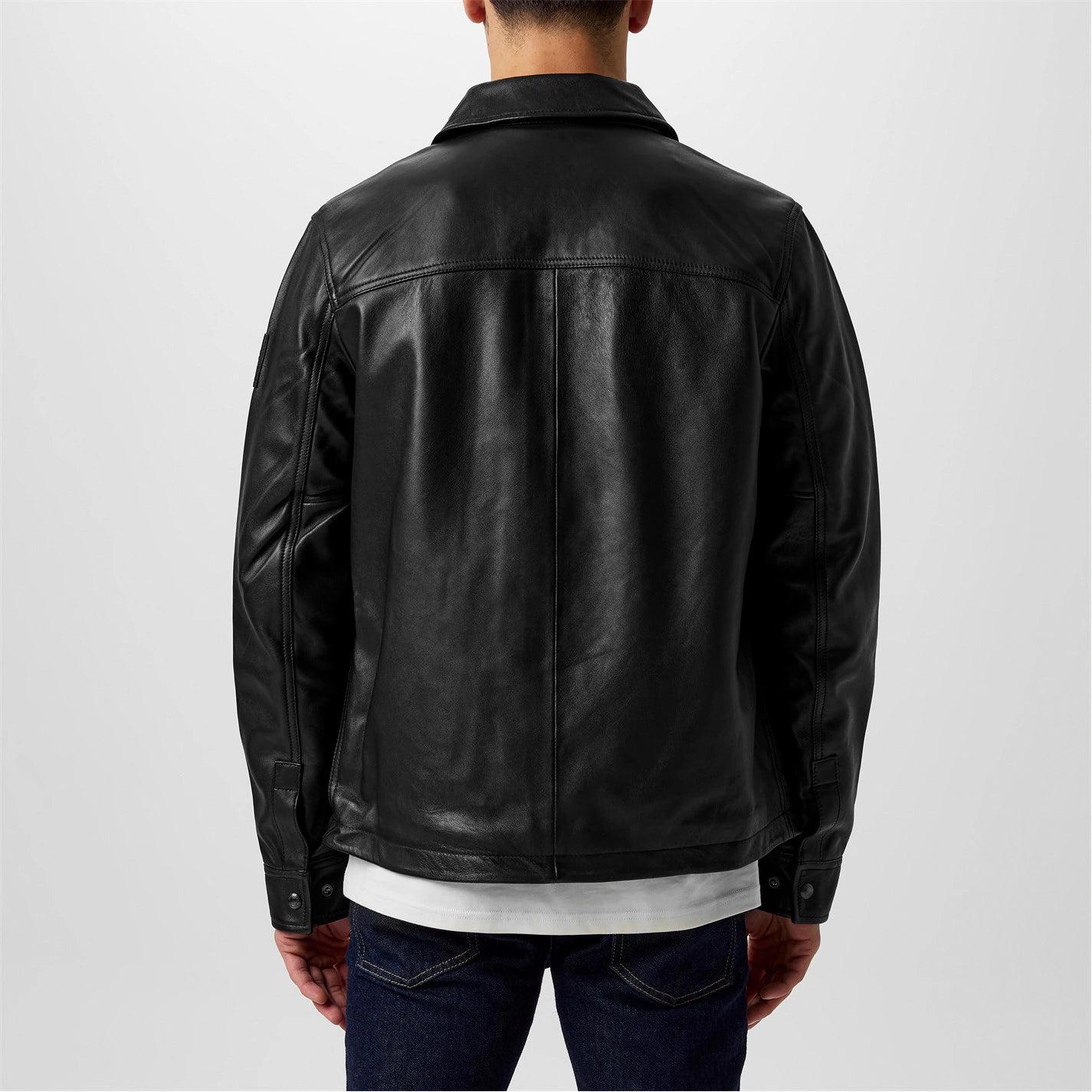 BELSTAFF QUARRY LAMB LEATHER OVERSHIRT JACKET BLACK UK42 XL RRP £795 BNWT