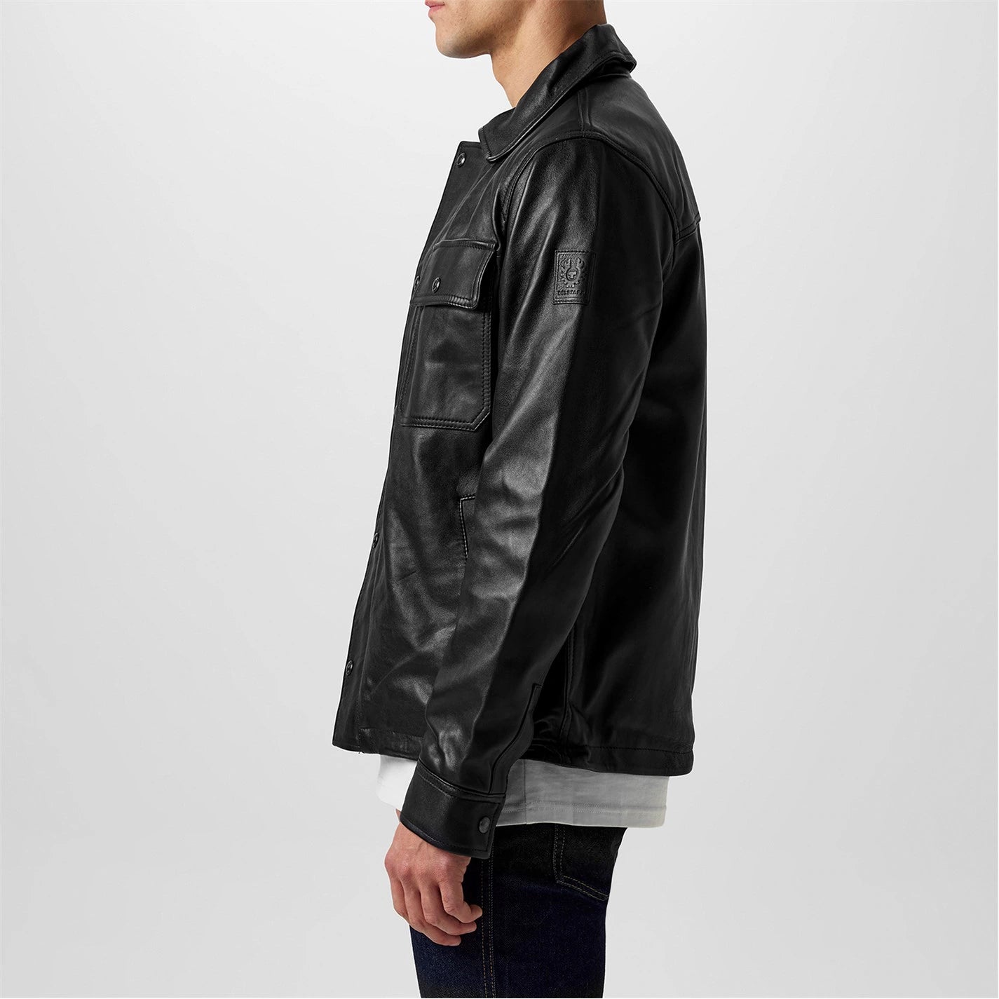 BELSTAFF QUARRY LAMB LEATHER OVERSHIRT JACKET BLACK UK42 XL RRP £795 BNWT