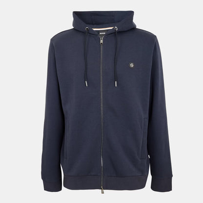 HUGO BOSS C-SPENCE COTTON FLEECE FULL ZIP HOODIE SWEATSHIRT NAVY L RRP £229 BNWT
