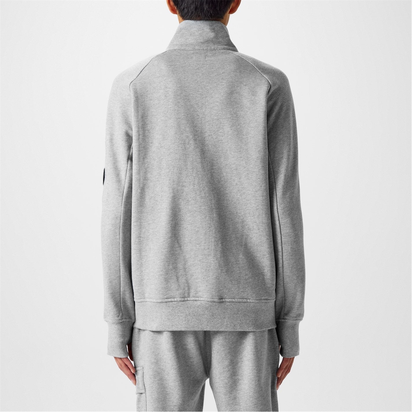 C.P. COMPANY QUARTER ZIP LENS COTTON FLEECE SWEATSHIRT GREY MARL 2XL RRP £285 BNWT