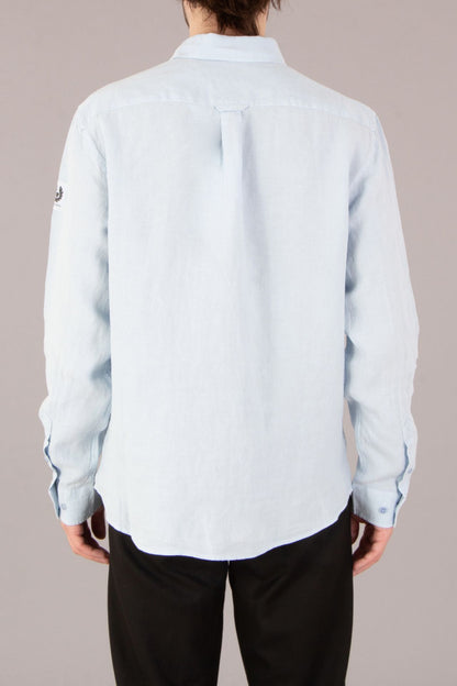 BELSTAFF SCALE LINEN LONG SLEEVE SHIRT SKY BLUE 3XL RRP £175 BNWT