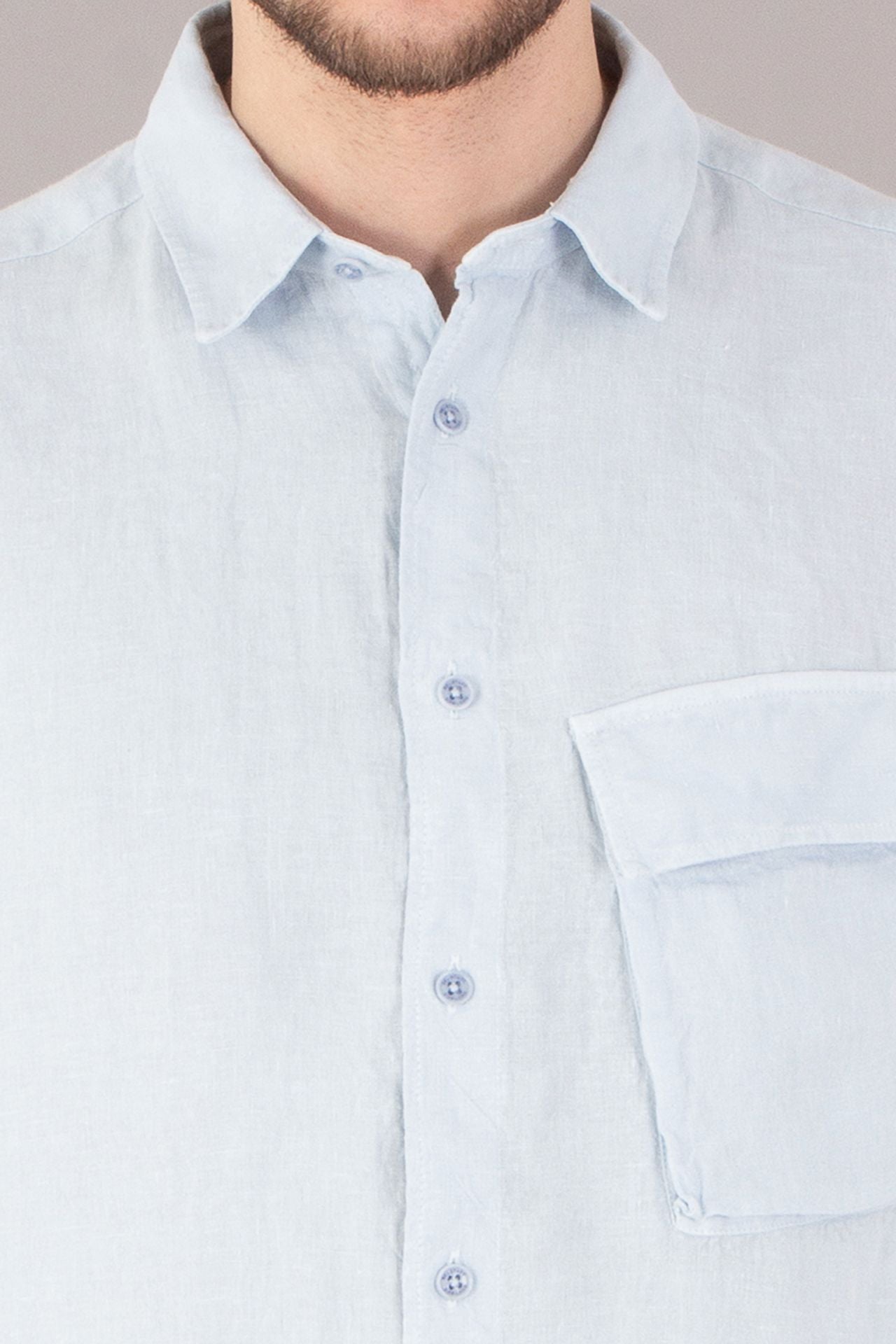 BELSTAFF SCALE LINEN LONG SLEEVE SHIRT SKY BLUE 3XL RRP £175 BNWT