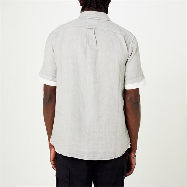 BELSTAFF SCALE LINEN COTTON SHORT SLEEVE SHIRT CLOUD GREY 2XL RRP £135 BNWT