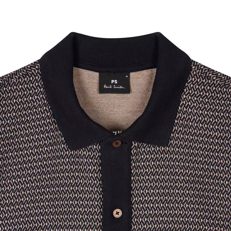 PAUL SMITH PS BUTTON FRONT COTTON POLO SHIRT NAVY BLUE XL RRP £135 BNWT