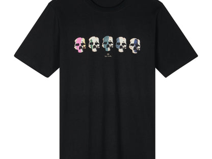 PAUL SMITH PS MULTI SKULL COTTON T-SHIRT BLACK XL RRP £75 BNWT