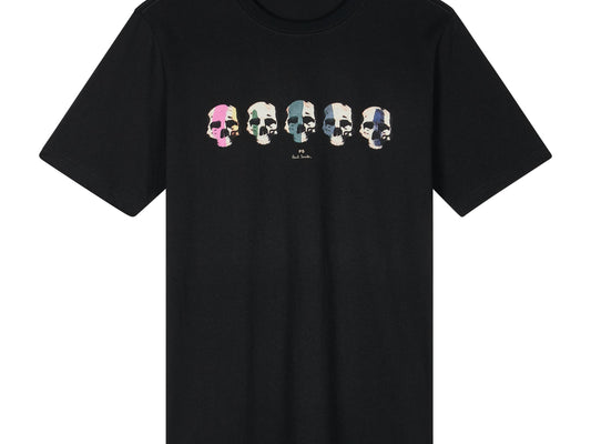 PAUL SMITH PS MULTI SKULL COTTON T-SHIRT BLACK XL RRP £75 BNWT