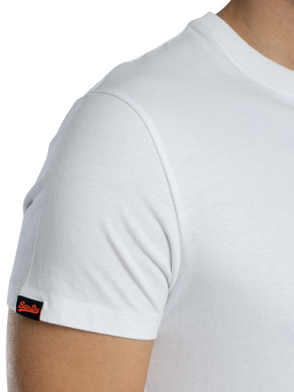 SUPERDRY ESSENTIAL CONTRAST EMBLEM T-SHIRT OPTIC WHITE SLIM FIT L BNWT