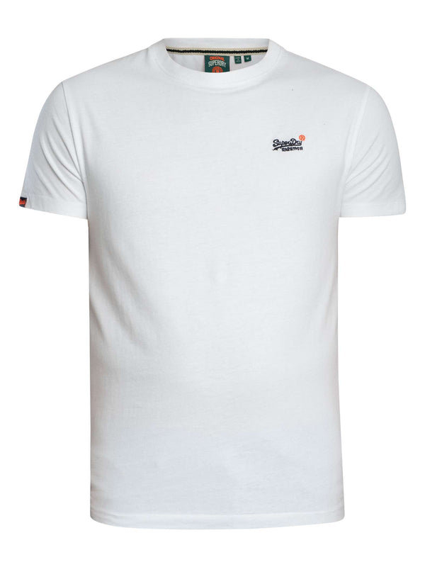 SUPERDRY ESSENTIAL CONTRAST EMBLEM T-SHIRT OPTIC WHITE SLIM FIT L BNWT