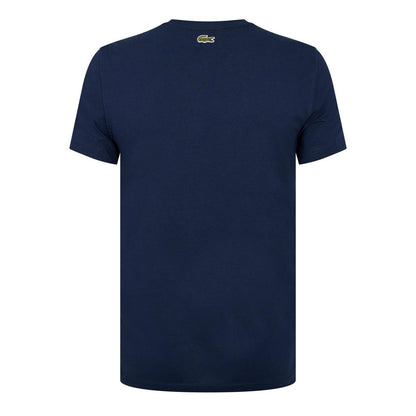LACOSTE PARIS CREW NECK CROC LOGO COTTON T-SHIRT NAVY BLUE RRP £60 BNWT