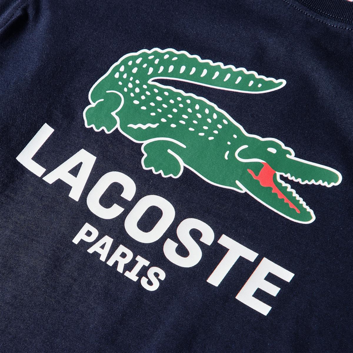 LACOSTE PARIS CREW NECK CROC LOGO COTTON T-SHIRT NAVY BLUE RRP £60 BNWT