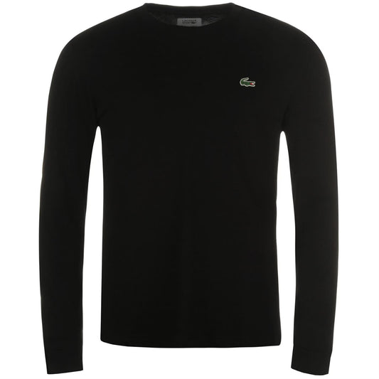 LACOSTE LONG SLEEVE COTTON CROC LOGO T-SHIRT BLACK XL RRP £55 BNWT
