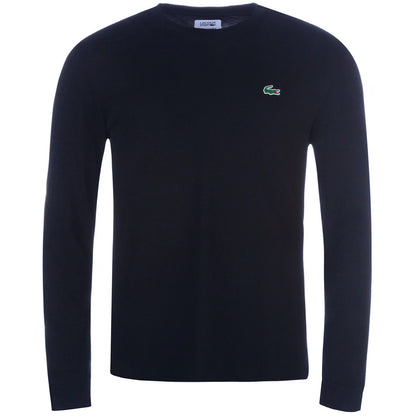 LACOSTE LONG SLEEVE COTTON CROC LOGO T-SHIRT NAVY BLUE RRP £55 BNWT