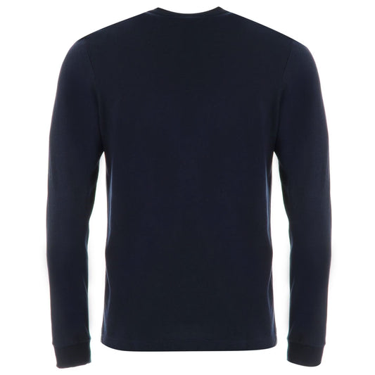 LACOSTE LONG SLEEVE COTTON CROC LOGO T-SHIRT NAVY BLUE RRP £55 BNWT