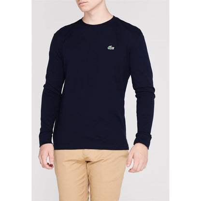 LACOSTE LONG SLEEVE COTTON CROC LOGO T-SHIRT NAVY BLUE RRP £55 BNWT