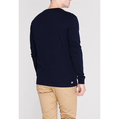 LACOSTE LONG SLEEVE COTTON CROC LOGO T-SHIRT NAVY BLUE RRP £55 BNWT