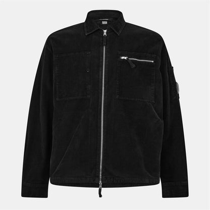 C.P. COMPANY LENS CORDUROY COTTON ZIPPED OVERSHIRT JACKET BLACK XL RRP £375 BNWT