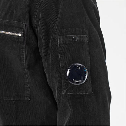 C.P. COMPANY LENS CORDUROY COTTON ZIPPED OVERSHIRT JACKET BLACK XL RRP £375 BNWT
