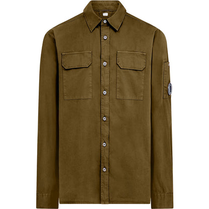 C.P. COMPANY LENS COTTON DOUBLE POCKET OVERSHIRT IVY GREEN RRP £285 BNWT