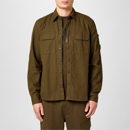 C.P. COMPANY LENS COTTON DOUBLE POCKET OVERSHIRT IVY GREEN RRP £285 BNWT