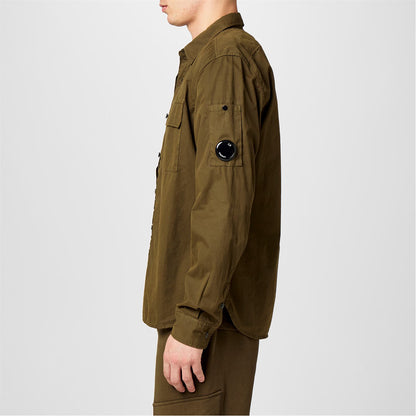 C.P. COMPANY LENS COTTON DOUBLE POCKET OVERSHIRT IVY GREEN RRP £285 BNWT