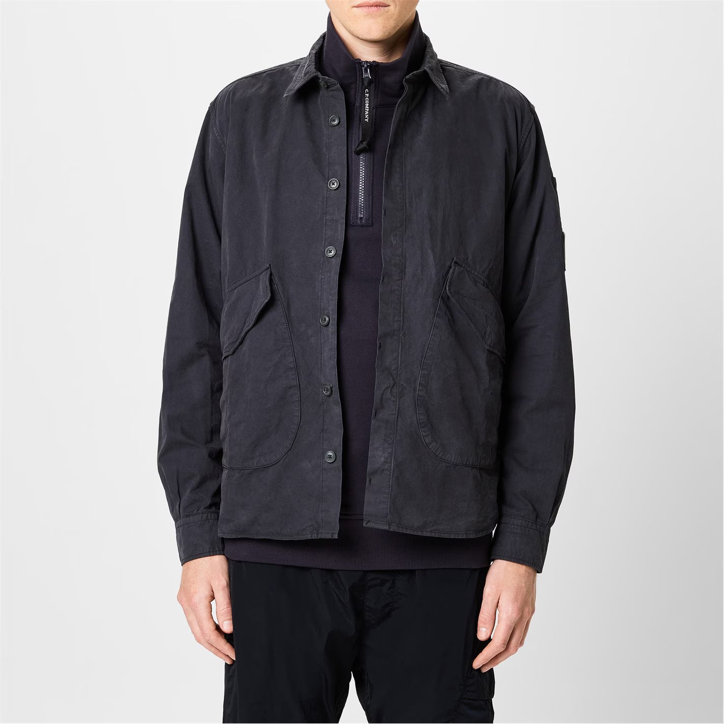 CP COMPANY MICROREPS LENS COTTON OVERSHIRT JACKET BLACK SAND RRP £395 BNWT