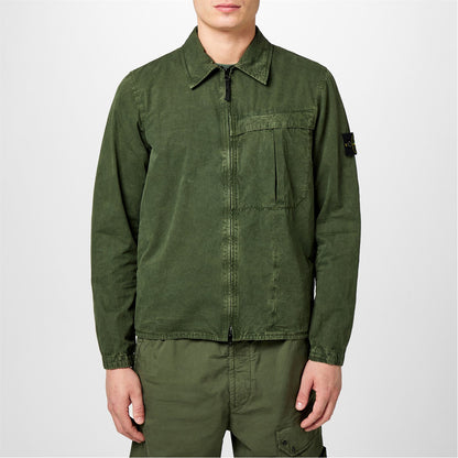 STONE ISLAND WASHED COTTON CANVAS OVERSHIRT MUSCHIO GREEN 2XL RRP £460 BNWT