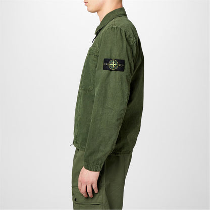 STONE ISLAND WASHED COTTON CANVAS OVERSHIRT MUSCHIO GREEN 2XL RRP £460 BNWT
