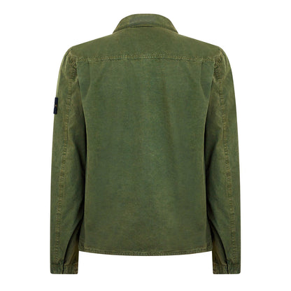 STONE ISLAND WASHED COTTON CANVAS OVERSHIRT MUSCHIO GREEN 2XL RRP £460 BNWT