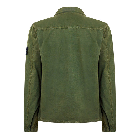 STONE ISLAND WASHED COTTON CANVAS OVERSHIRT MUSCHIO GREEN 2XL RRP £460 BNWT