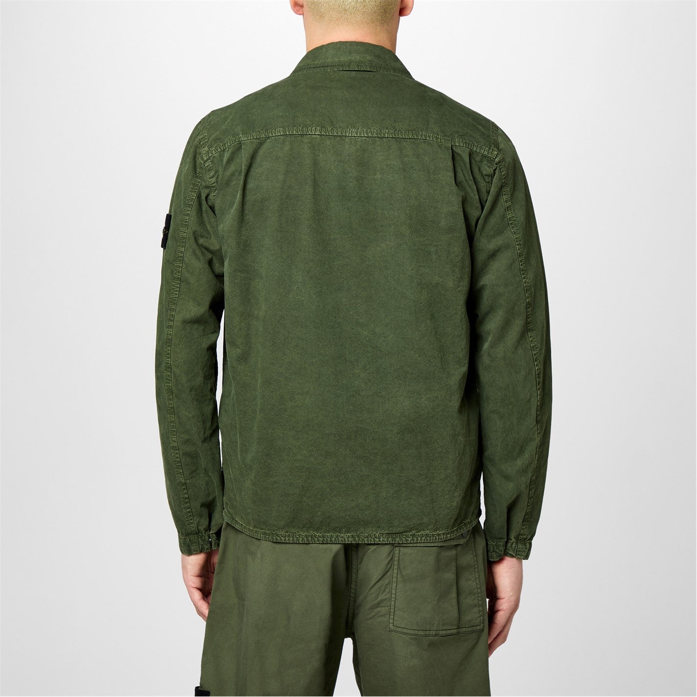 STONE ISLAND WASHED COTTON CANVAS OVERSHIRT MUSCHIO GREEN 2XL RRP £460 BNWT