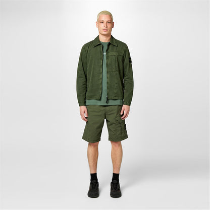 STONE ISLAND WASHED COTTON CANVAS OVERSHIRT MUSCHIO GREEN 2XL RRP £460 BNWT