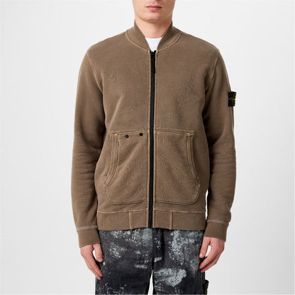 STONE ISLAND FULL ZIP HEAVY COTTON BOMBER JACKET BROWN NOCCE 2XL RRP £470 BNWT