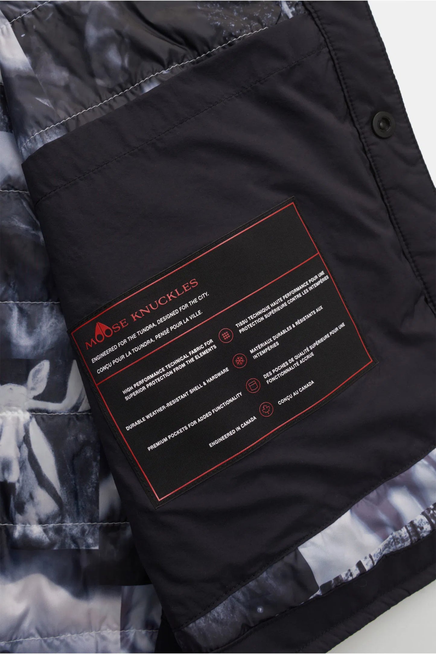 MOOSE KNUCKLES ASH LIGHTWEIGHT PADDED SHIRT JACKET BLACK LARGE RRP £395 BNWT