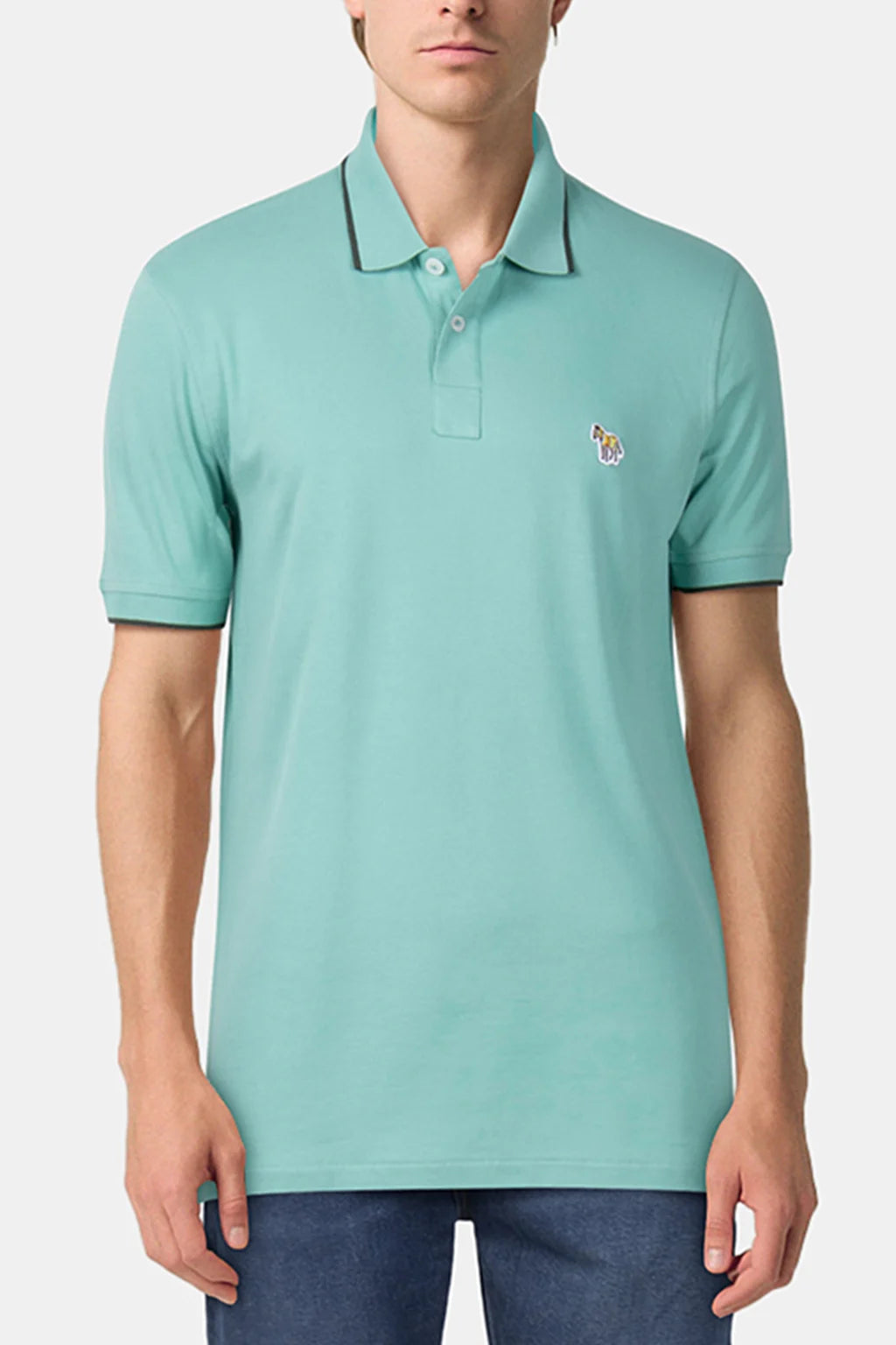 PAUL SMITH PS TIPPED PIQUE COTTON POLO SHIRT PASTEL BLUE XL RRP £90 BNWT