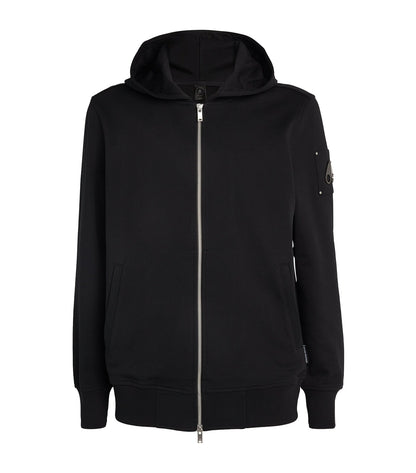 MOOSE KNUCKLES HARTSFIELD FULL ZIP HOODED SWEATSHIRT BLACK XL RRP £250 BNWT