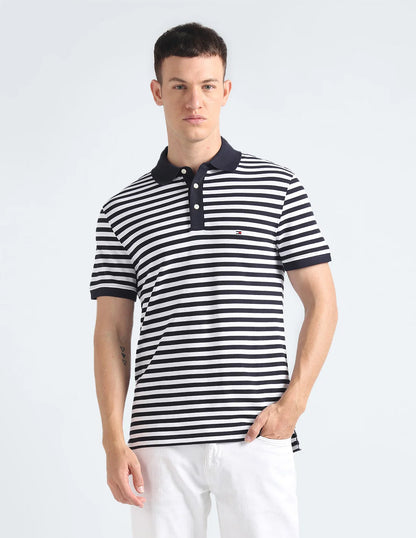 TOMMY HILFIGER 1985 COLLECTION STRIPED PIQUE COTTON POLO SHIRT RRP £75 BNWT