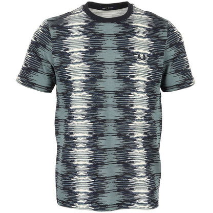 FRED PERRY SOUNDWAVE GLITCH PIQUE COTTON T-SHIRT STOCKPORT BLUE 2XL RRP £80 BNWT