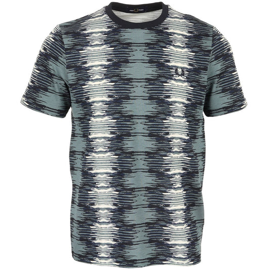 FRED PERRY SOUNDWAVE GLITCH PIQUE COTTON T-SHIRT STOCKPORT BLUE 2XL RRP £80 BNWT