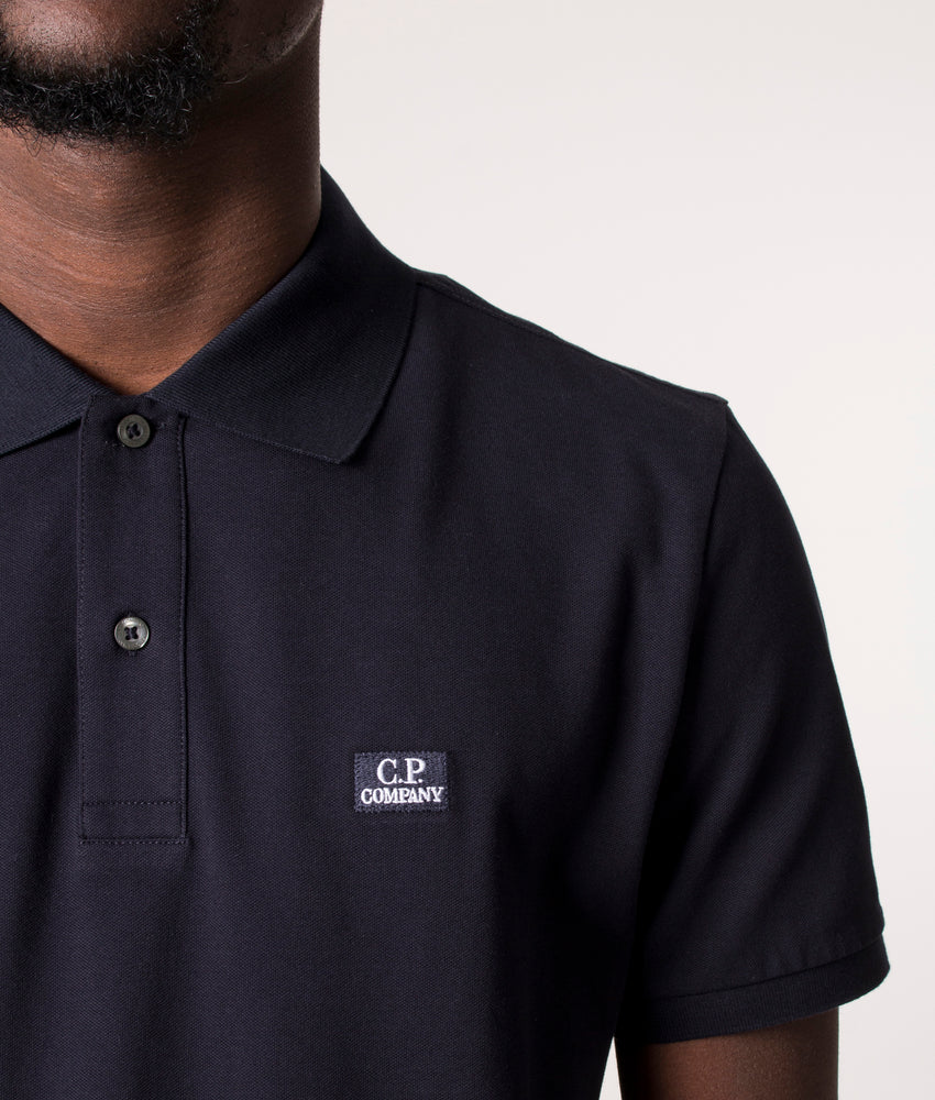 C.P. COMPANY STRETCH PIQUE COTTON POLO SHIRT IN TOTAL ECLIPSE NAVY 2XL RRP £130