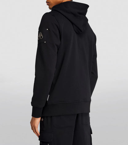MOOSE KNUCKLES HARTSFIELD FULL ZIP HOODED SWEATSHIRT BLACK XL RRP £250 BNWT